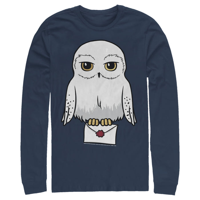 fifth sun Men's Harry Potter Cartoon Hedwig Letter Long Sleeve Shirt