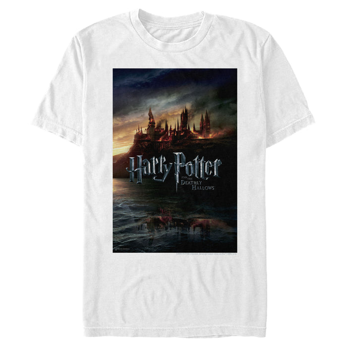 fifth sun Men's Harry Potter Deathly Hallows Hogwarts Poster T-Shirt