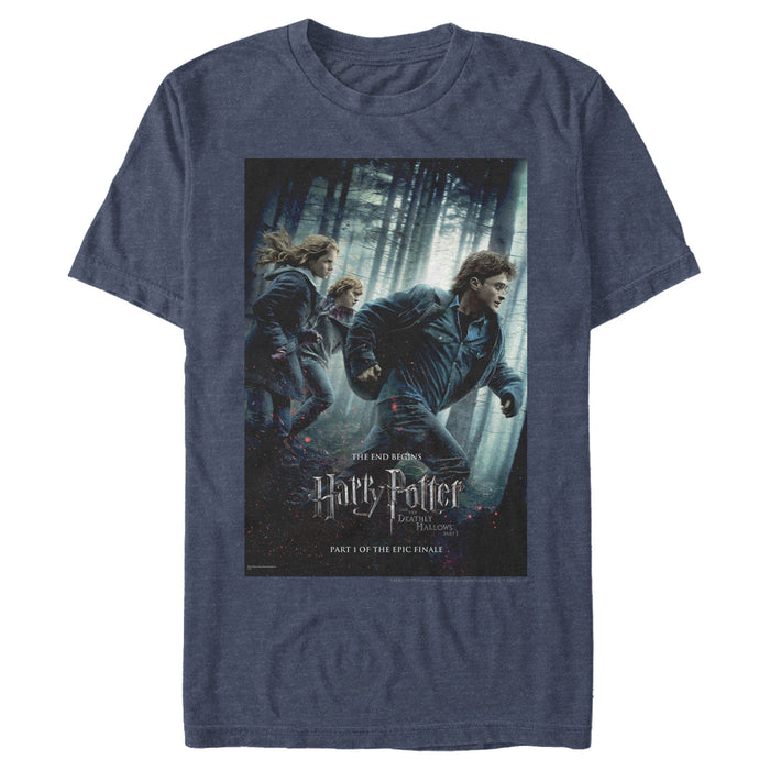fifth sun Men's Harry Potter Deathly Hallows Poster T-Shirt