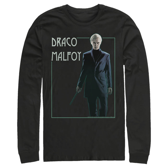 fifth sun Men's Harry Potter Draco Malfoy Simple Framed Portrait Long Sleeve Shirt
