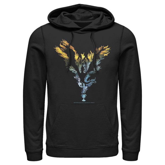 fifth sun Men's Harry Potter Dragon Flame Silhouette Pull Over Hoodie