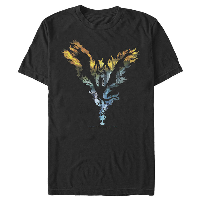 fifth sun Men's Harry Potter Dragon Flame Silhouette T-Shirt