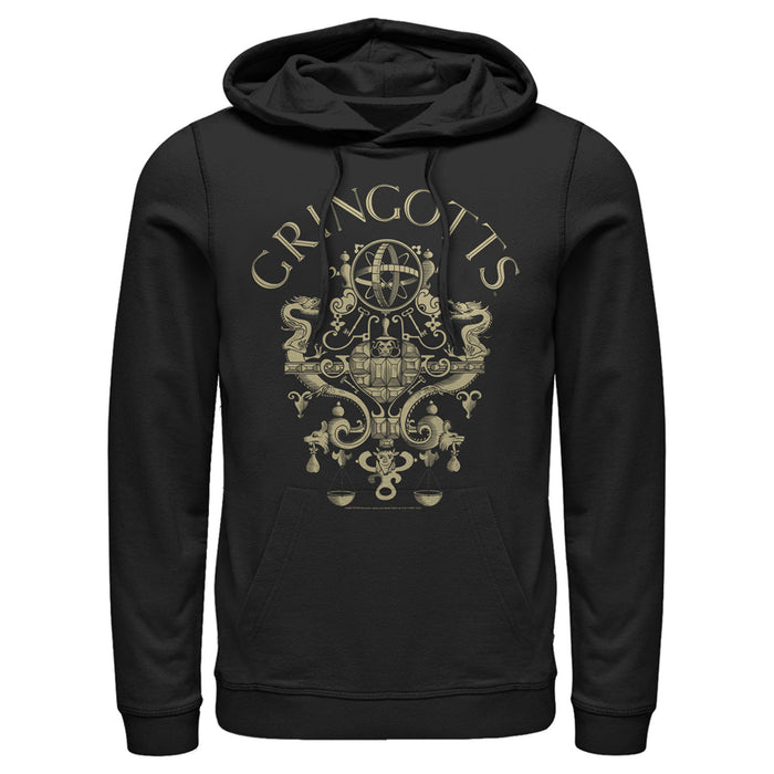 fifth sun Men's Harry Potter Gringotts Logo Pull Over Hoodie