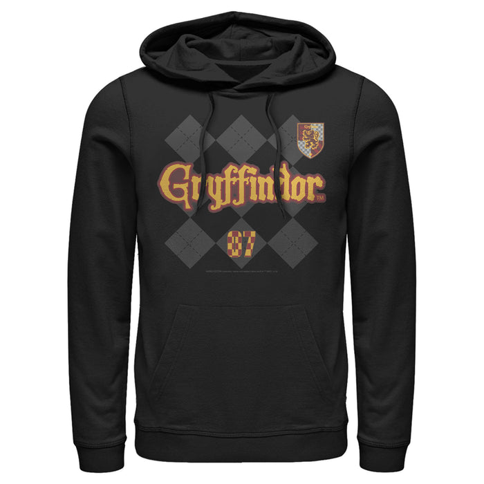 fifth sun Men's Harry Potter Gryffindor Argyle Print Pull Over Hoodie