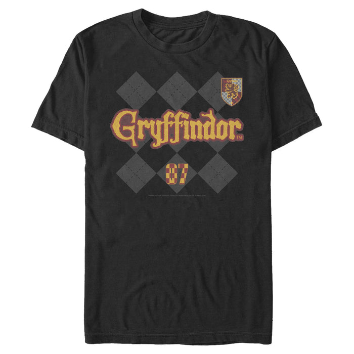 fifth sun Men's Harry Potter Gryffindor Argyle Print T-Shirt