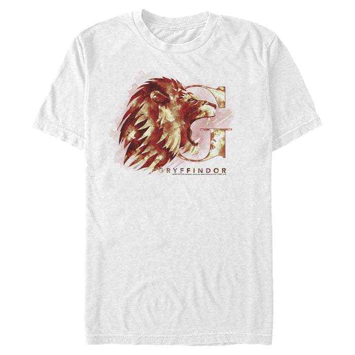 fifth sun Men's Harry Potter Gryffindor Lion Watercolor T-Shirt