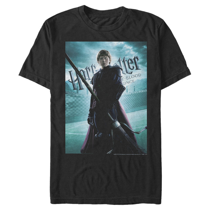 fifth sun Men's Harry Potter Half-Blood Prince Ron Quidditch Poster T-Shirt