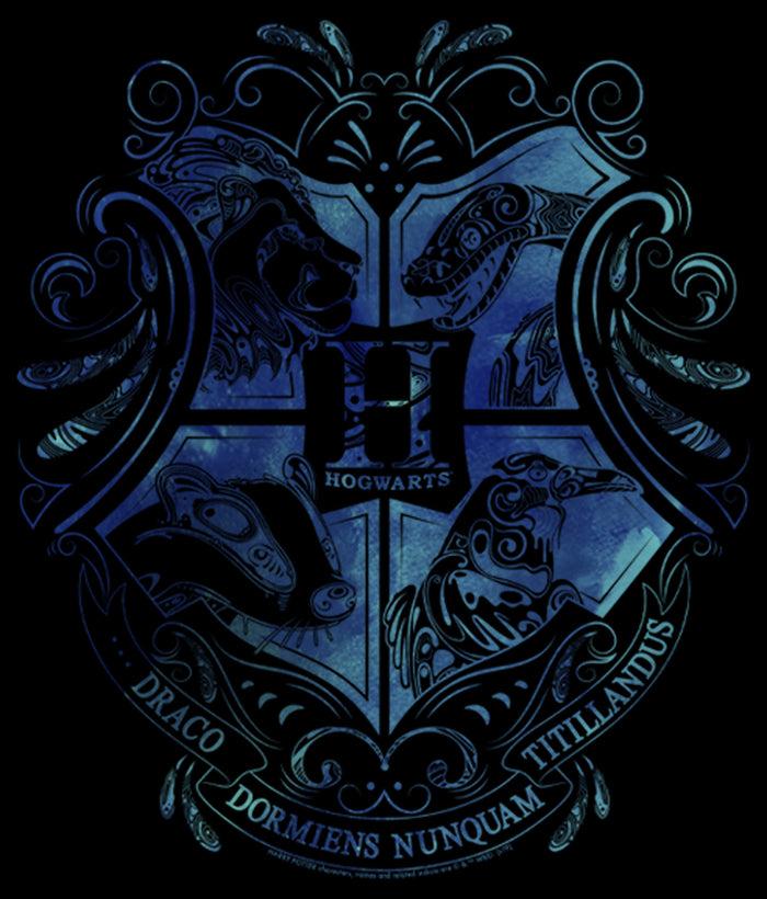 Fifth Sun Men's Harry Potter Hogwarts Houses Blue Crest Pull Over Hoodie