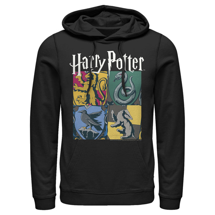 fifth sun Men's Harry Potter Hogwarts Houses Vintage Collage Pull Over Hoodie