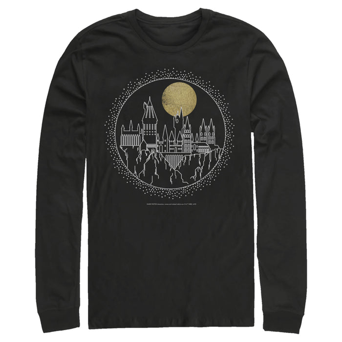 fifth sun Men's Harry Potter Hogwarts Line Art Moonrise Long Sleeve Shirt