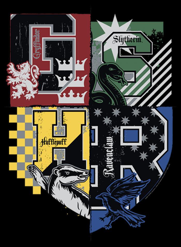 Fifth Sun Men's Harry Potter House Crests Shield Pull Over Hoodie