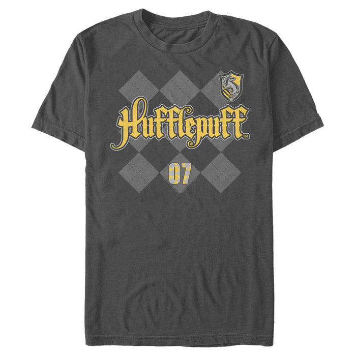 fifth sun Men's Harry Potter Hufflepuff Argyle Print T-Shirt