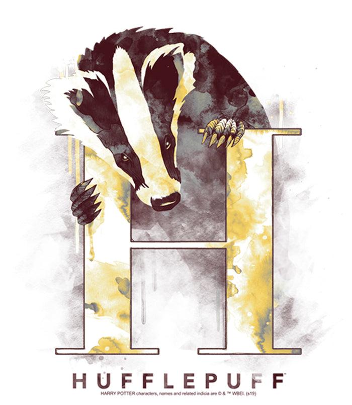 Fifth Sun Men's Harry Potter Hufflepuff Badger Watercolor T-Shirt