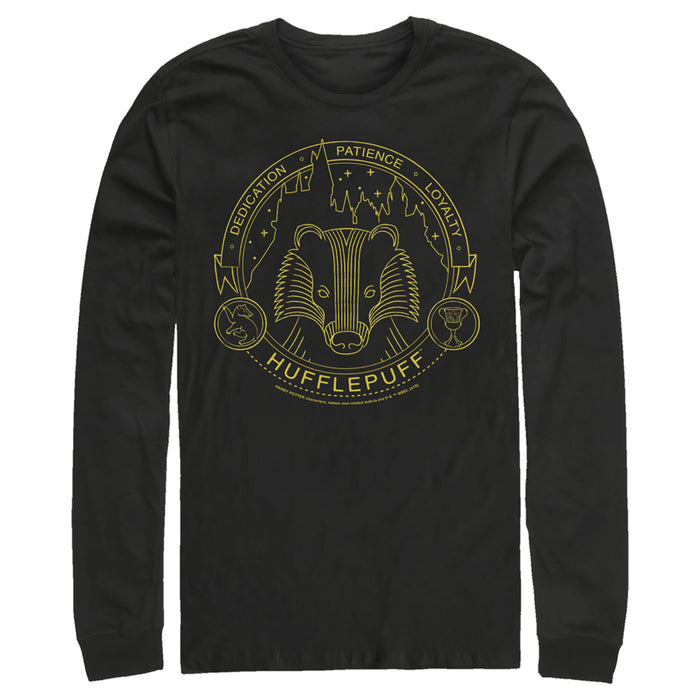 fifth sun Men's Harry Potter Hufflepuff House Emblem Long Sleeve Shirt