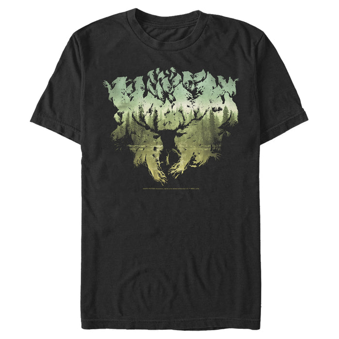 fifth sun Men's Harry Potter Patronus Stag Silhouette T-Shirt