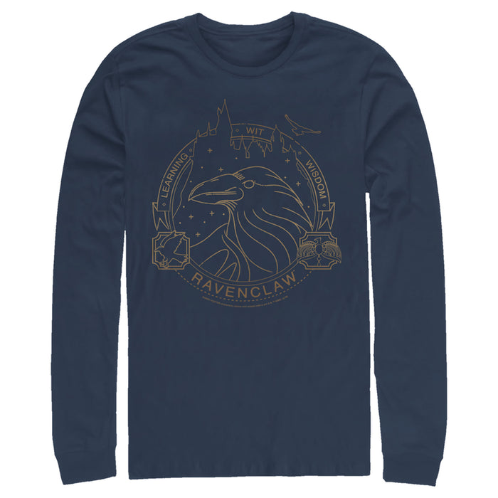 fifth sun Men's Harry Potter Ravenclaw House Emblem Long Sleeve Shirt