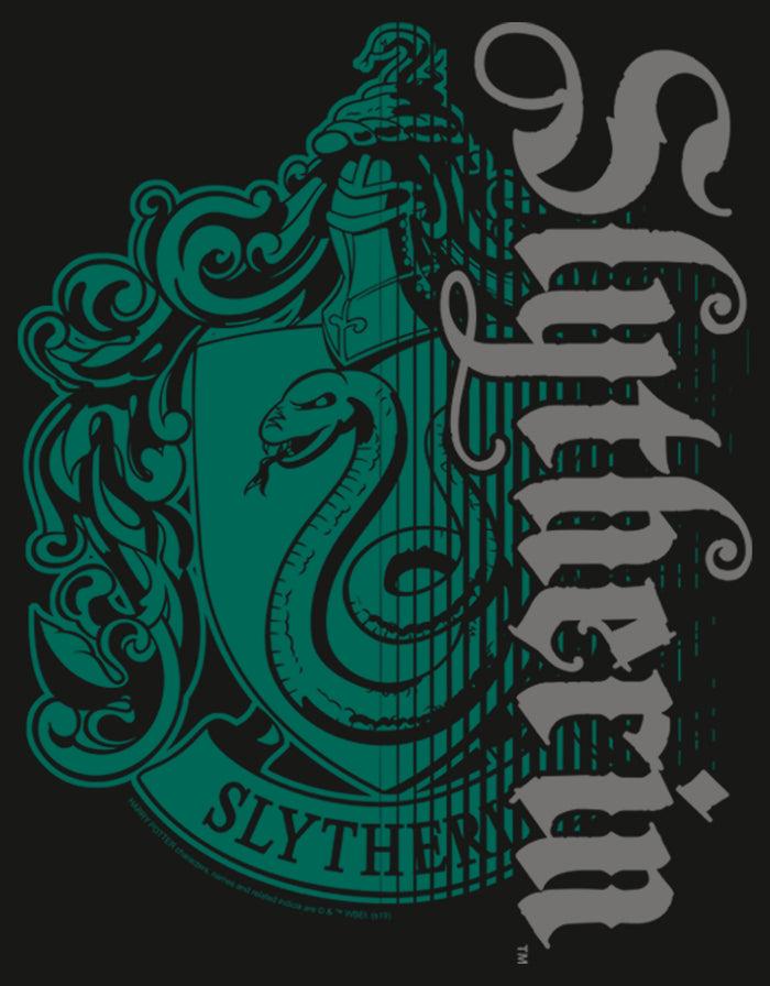 Fifth Sun Men's Harry Potter Slytherin Dark Badge Logo Long Sleeve Shirt