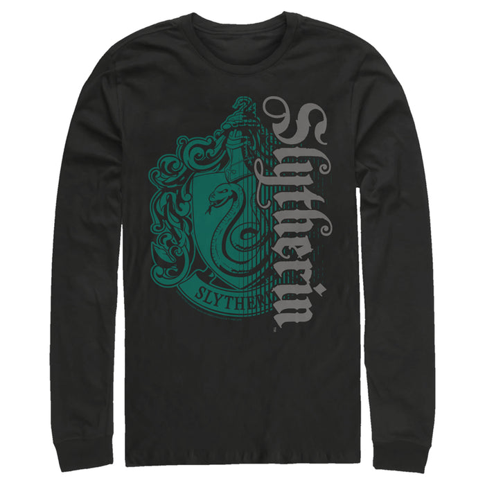 fifth sun Men's Harry Potter Slytherin Dark Badge Logo Long Sleeve Shirt