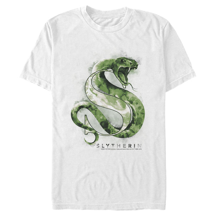 fifth sun Men's Harry Potter Slytherin Snake Watercolor T-Shirt