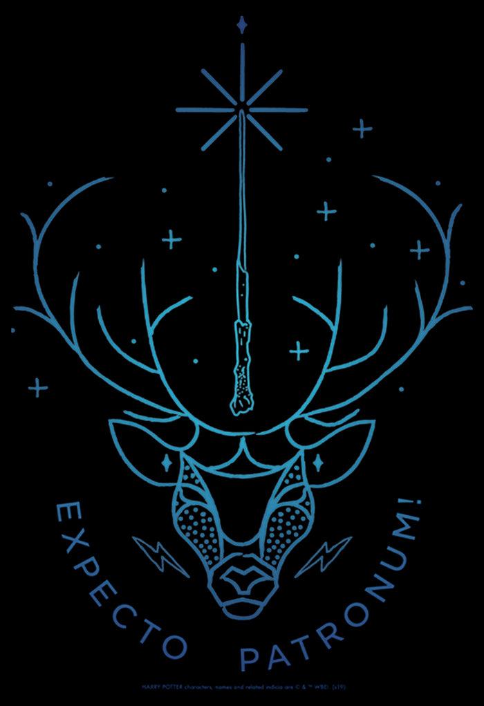 Fifth Sun Men's Harry Potter Stag Patronus Line Art T-Shirt