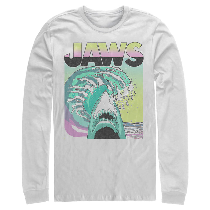 fifth sun Men's Jaws 80s Colorful Wave Long Sleeve Shirt