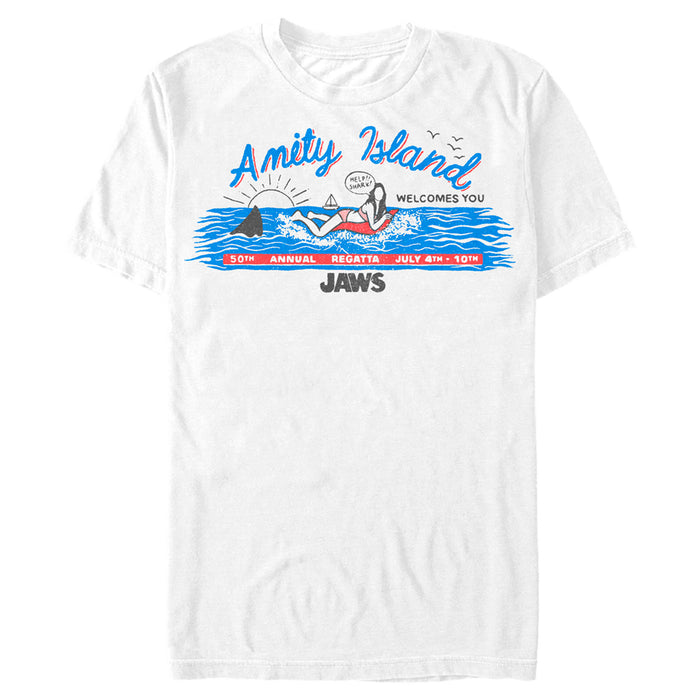 fifth sun Men's Jaws Amity Island Billboard T-Shirt