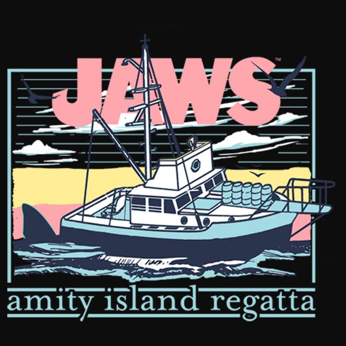Fifth Sun Men's Jaws Amity Island Regatta Boat Long Sleeve Shirt