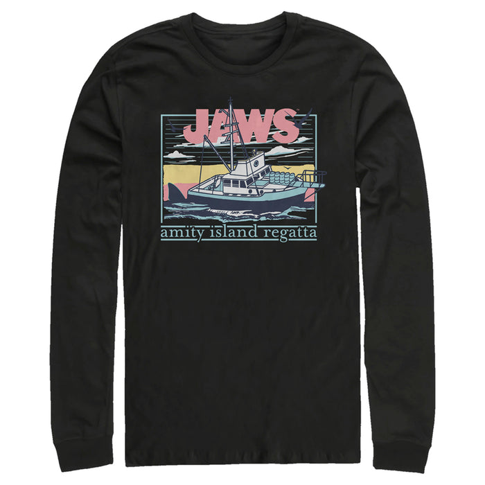 fifth sun Men's Jaws Amity Island Regatta Boat Long Sleeve Shirt