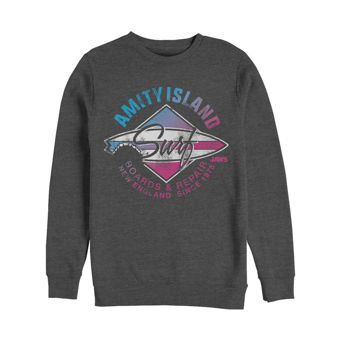 fifth sun Men's Jaws Amity Island Surfboard Repair Sweatshirt