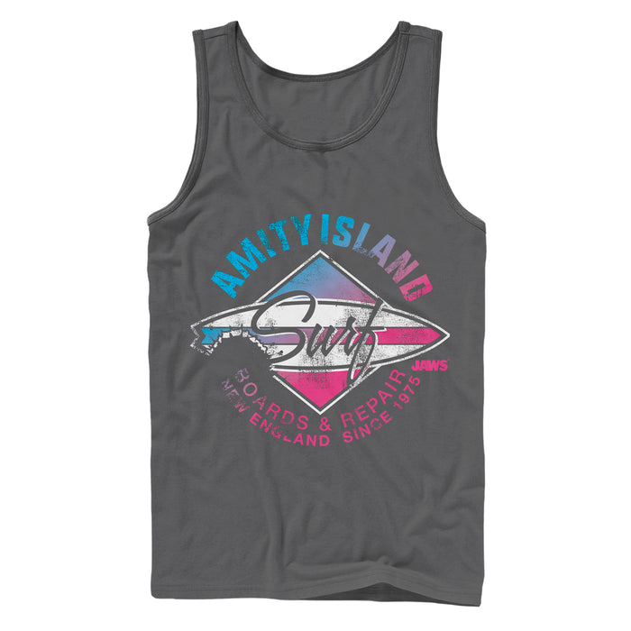 fifth sun Men's Jaws Amity Island Surfboard Repair Tank Top