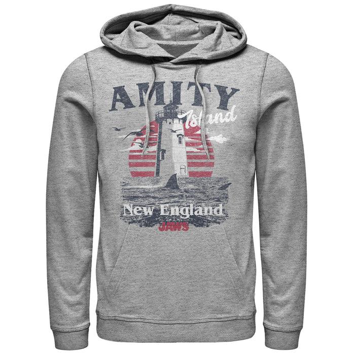 Fifth Sun Men's Jaws Amity Island Tourist Lighthouse Pull Over Hoodie