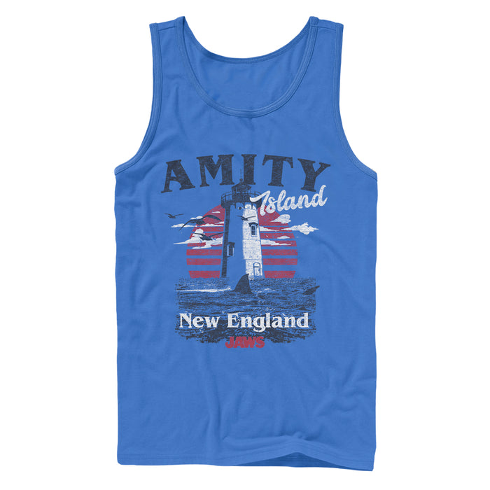 fifth sun Men's Jaws Amity Island Tourist Lighthouse Tank Top