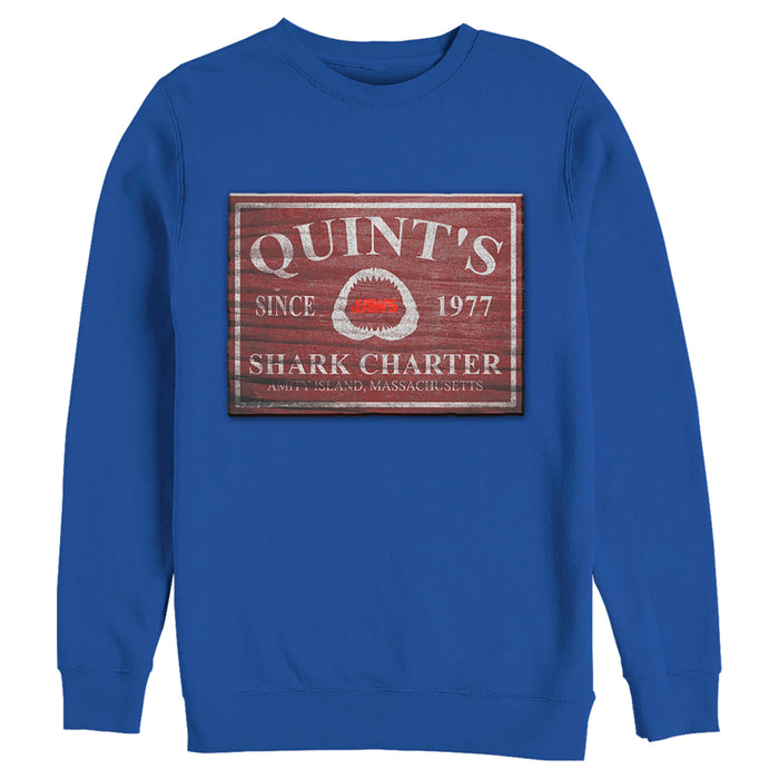 fifth sun Men's Jaws Quint's Shark Charter Sweatshirt
