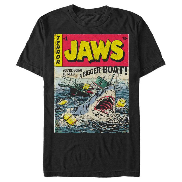 fifth sun Men's Jaws Retro Comic Book Shark T-Shirt