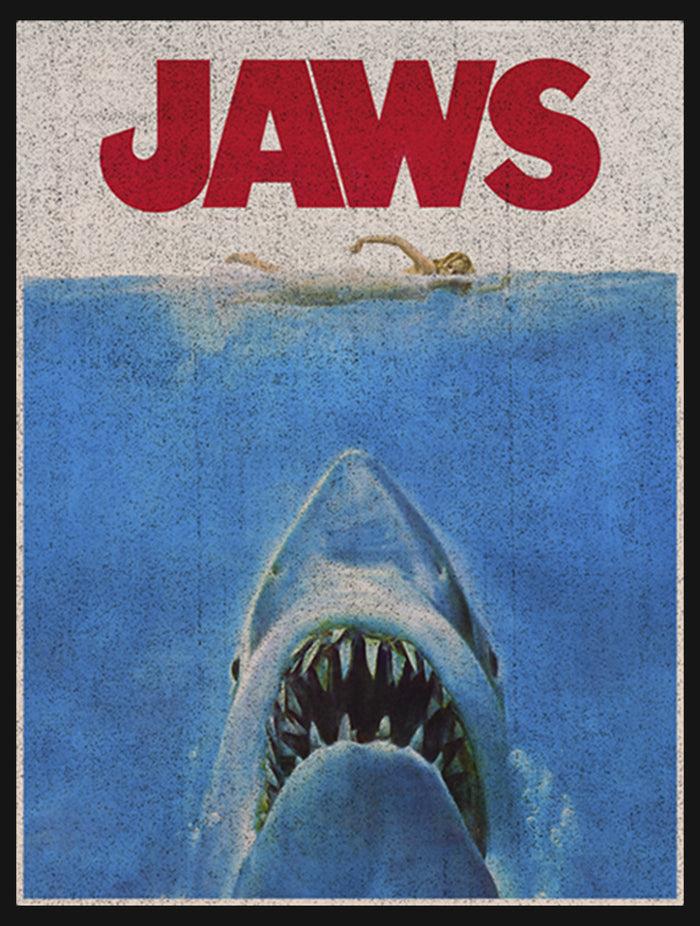 Fifth Sun Men's Jaws Retro Distressed Poster Long Sleeve Shirt
