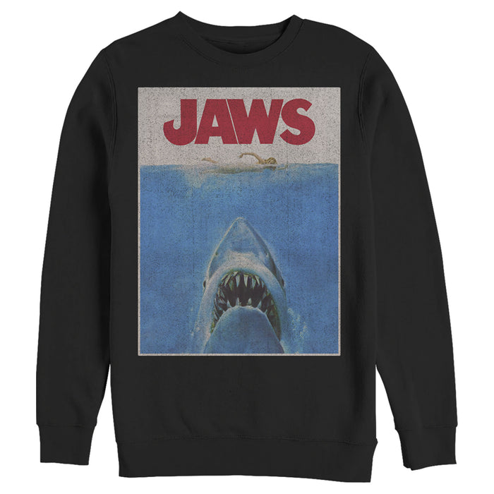 fifth sun Men's Jaws Retro Distressed Poster Sweatshirt