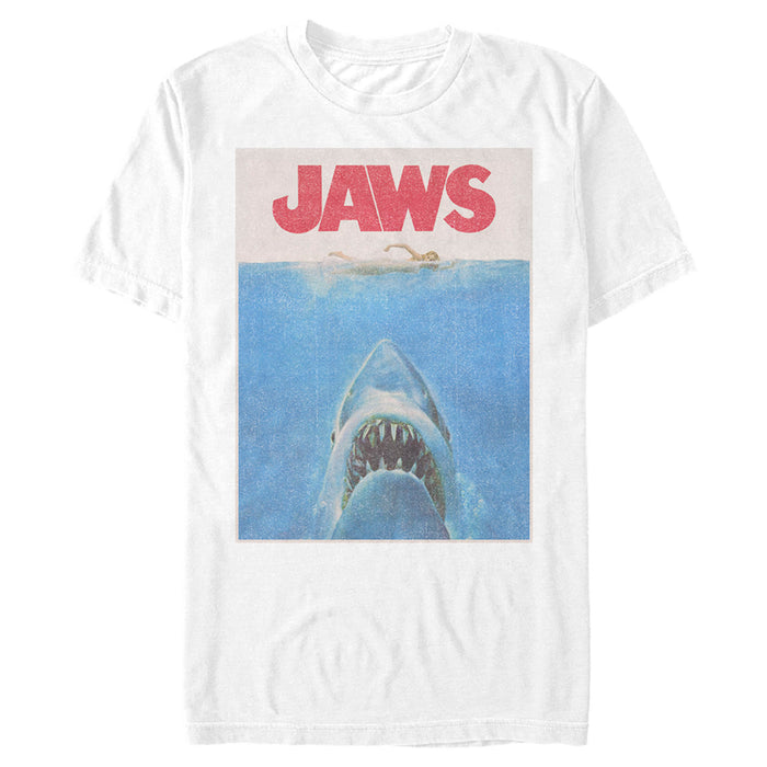 fifth sun Men's Jaws Retro Distressed Poster T-Shirt