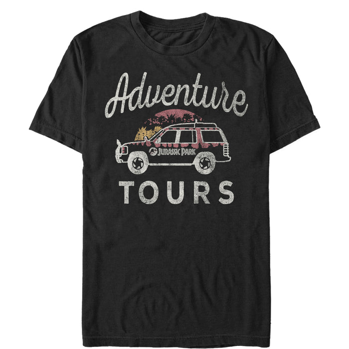 fifth sun Men's Jurassic Park Adventure Car Tours T-Shirt
