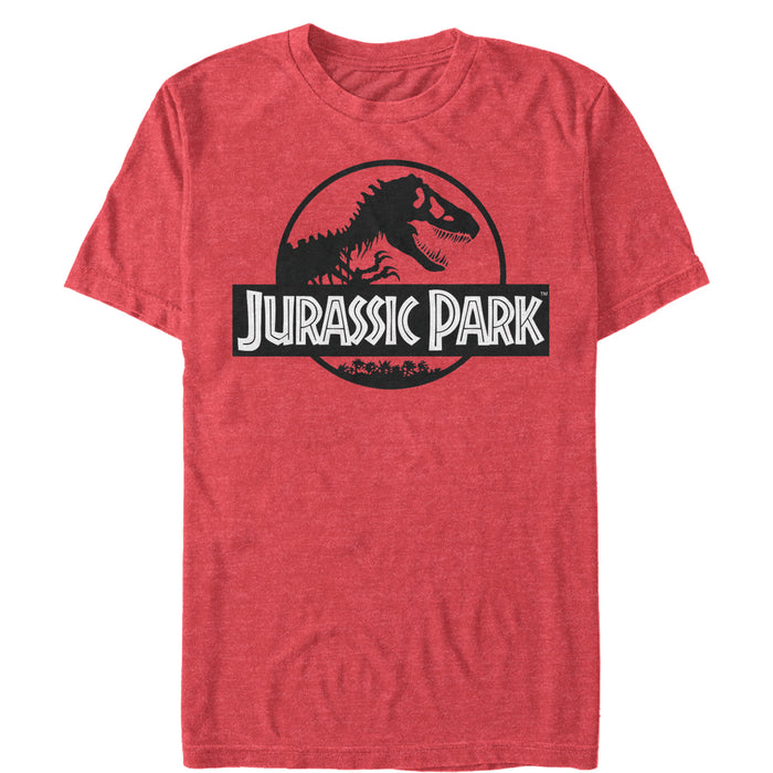 fifth sun Men's Jurassic Park Black and White Logo T-Shirt