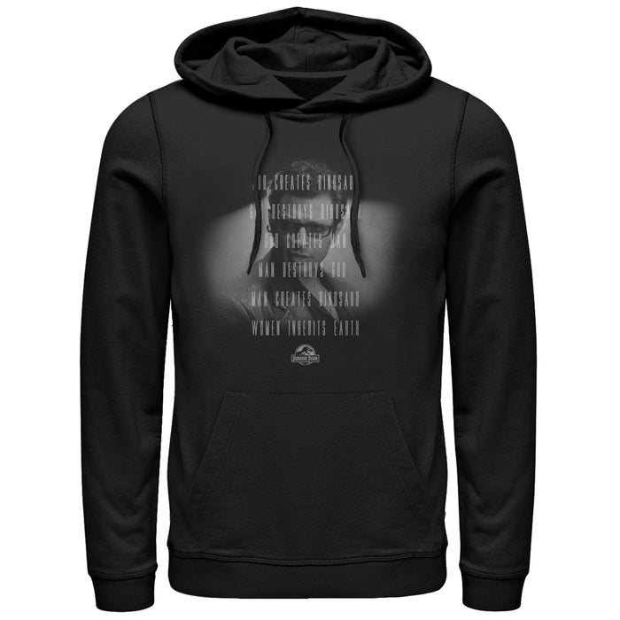 fifth sun Men's Jurassic Park Dr. Malcolm Man Creates Dinosaur Pull Over Hoodie