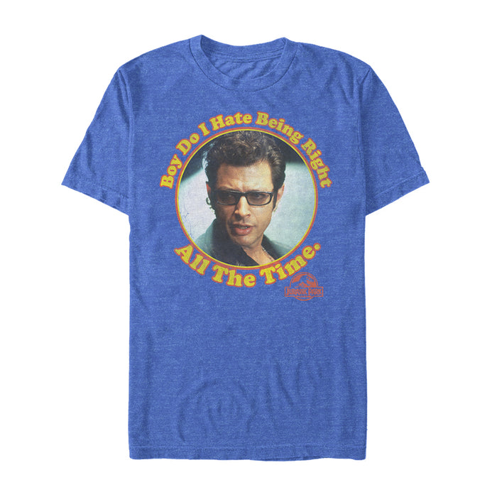 fifth sun Men's Jurassic Park Dr. Malcolm Right all the Time T-Shirt