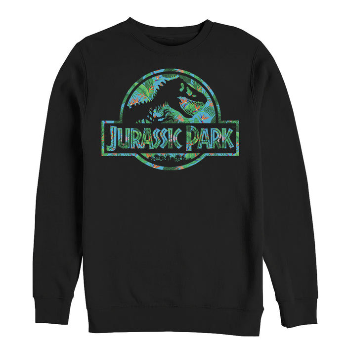 fifth sun Men's Jurassic Park Floral T Rex Logo Sweatshirt
