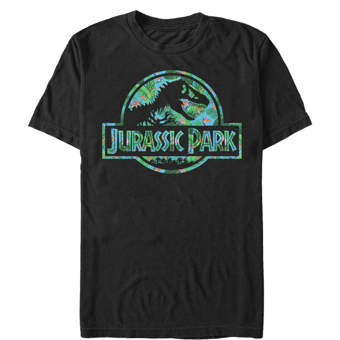 fifth sun Men's Jurassic Park Floral T Rex Logo T-Shirt