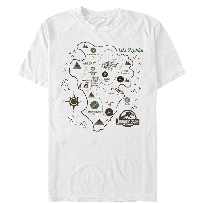 Fifth Sun Men's Jurassic Park Isla Nublar Map T-Shirt