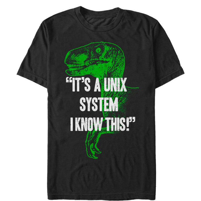 fifth sun Men's Jurassic Park It's A Unix System I Know This T-Shirt