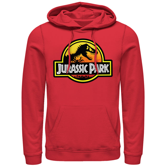 fifth sun Men's Jurassic Park Logo Outlined Pull Over Hoodie