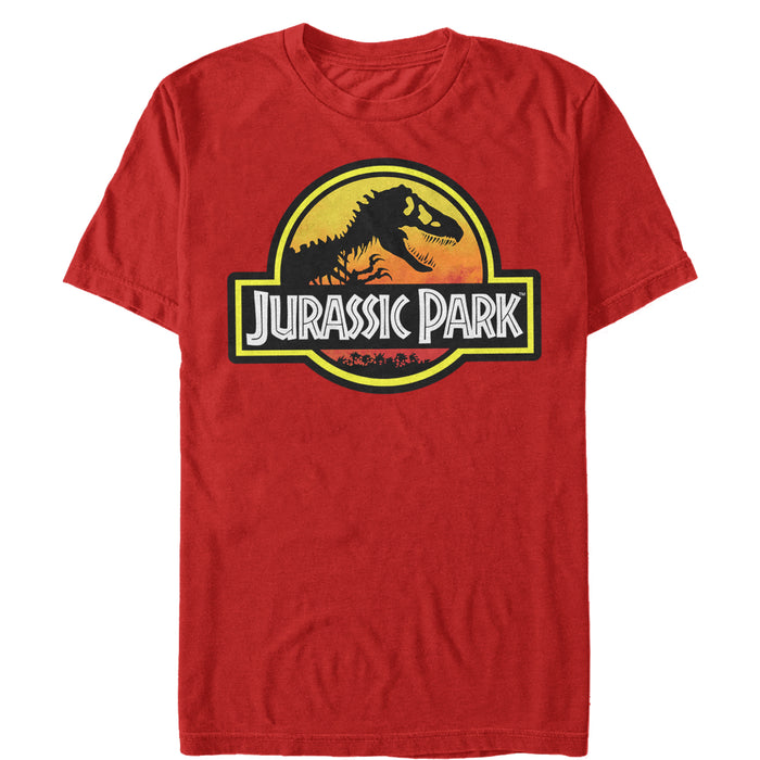 fifth sun Men's Jurassic Park Logo Outlined T-Shirt