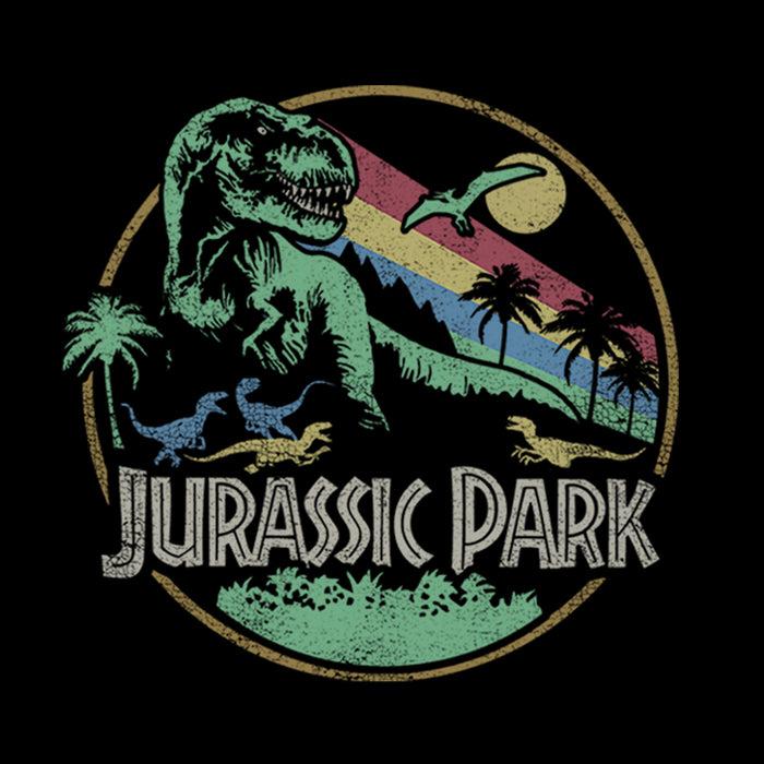 Fifth Sun Men's Jurassic Park Rainbow Emblem Pull Over Hoodie