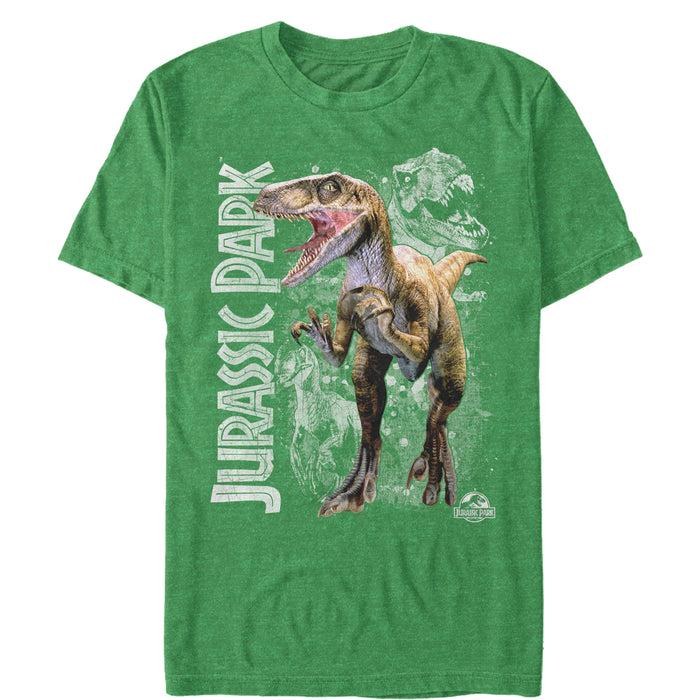 fifth sun Men's Jurassic Park Raptor Dino Shadows T-Shirt