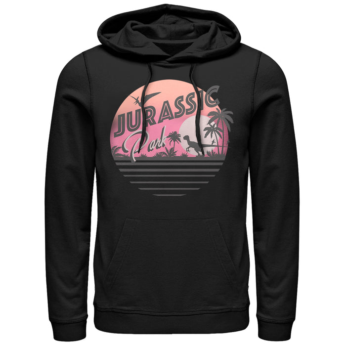 fifth sun Men's Jurassic Park Retro Postcard Pull Over Hoodie